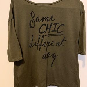 Sunset & Sixth olive green graphic tee